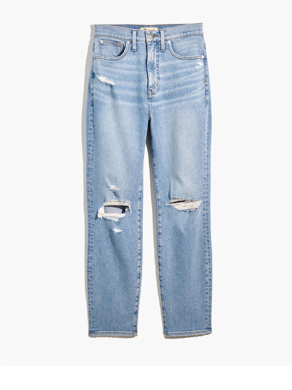 NWT Madewell Women’s The Mom Jean Lowden Wash Distressed Ripped Edition Jeans 26